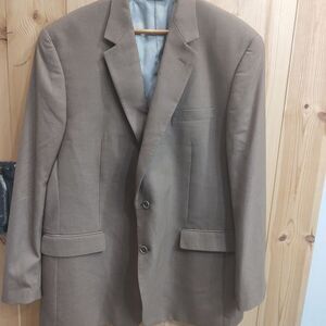 Croft & Barrow Brown Suit Jacket 46 Long 2 Button Front 3 Inside Pocket Business